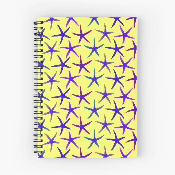 Item preview, Colorful Blue Starfish Pattern (on yellow) designed and sold by Davey's Designs.