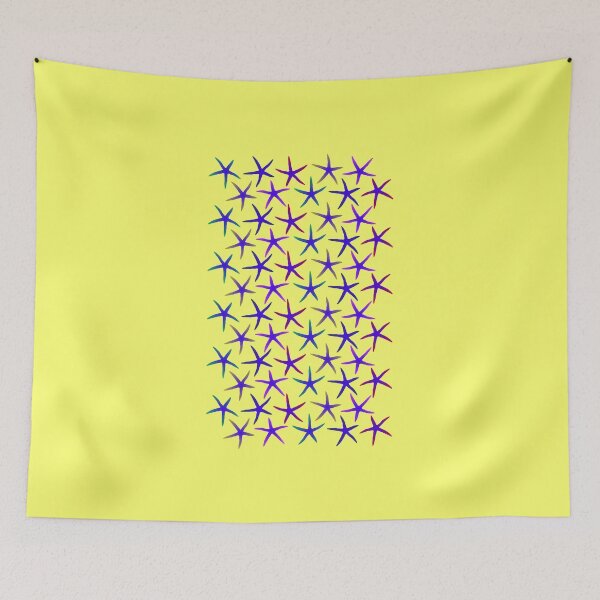 Item preview, Colorful Blue Starfish Pattern (on yellow) designed and sold by Davey's Designs.