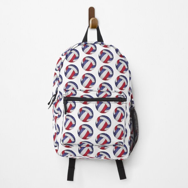 USA red white blue and stars volleyball Backpack