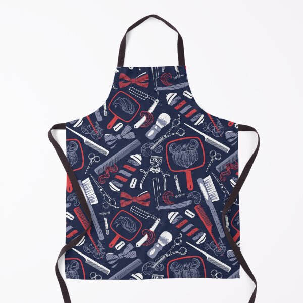 Item preview, Shear shave shine // midnight blue background red white and blue vintage barber shop tools designed and sold by SelmaCardoso.