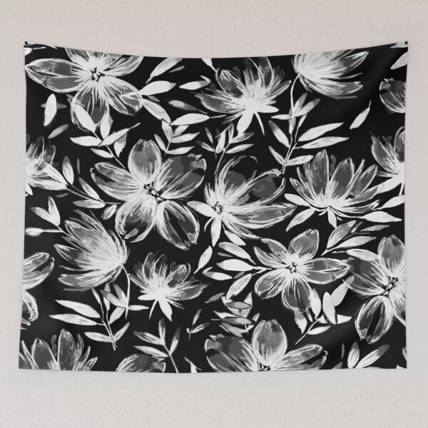 Item preview, Black & White Watercolor Flowers designed and sold by B & K     Store.