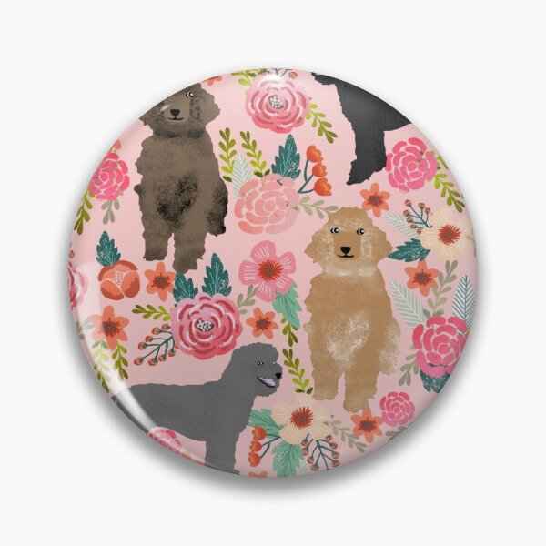 Item preview, poodle dog floral - vintage florals, floral pet, cute dog, poodle, white poodle, apricot poodle, black poodle, poodle dogs, poodles designed and sold by PetFriendly.