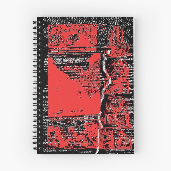 Item preview, Old drawing on distorted text black and red collage designed and sold by a-salinas.