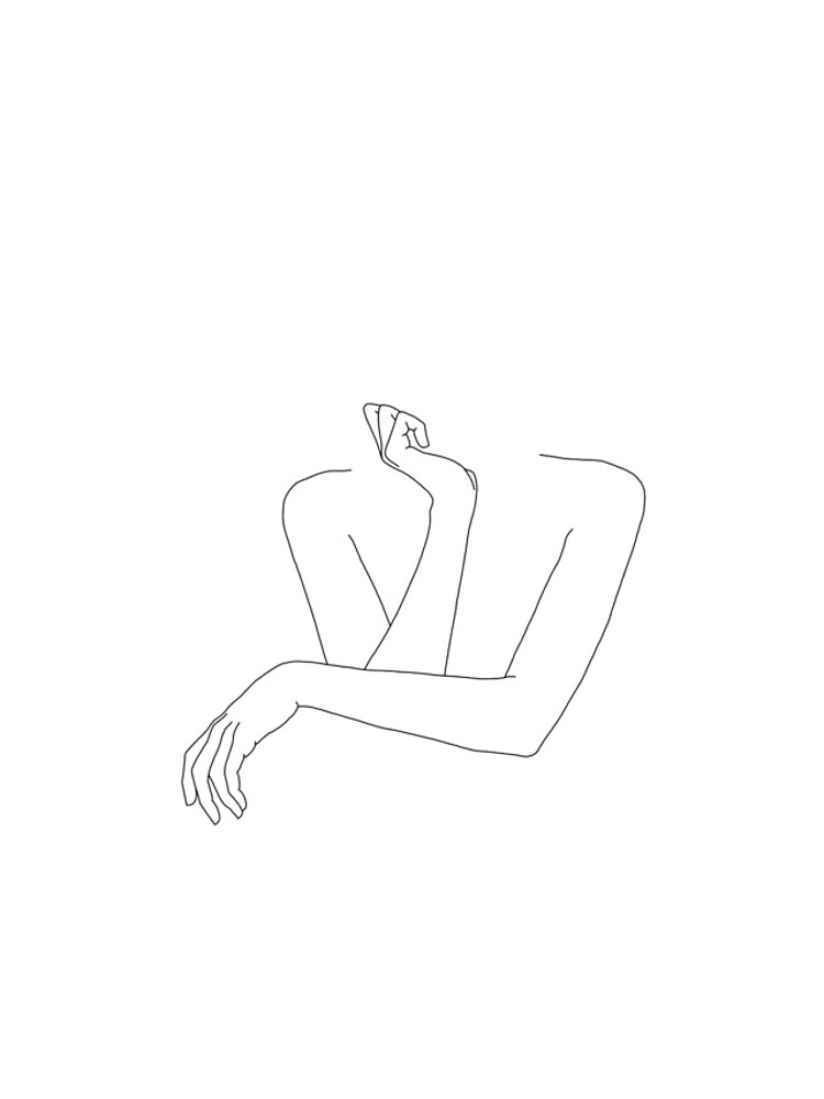Folded arms line drawing - Anna by TheColourStudy