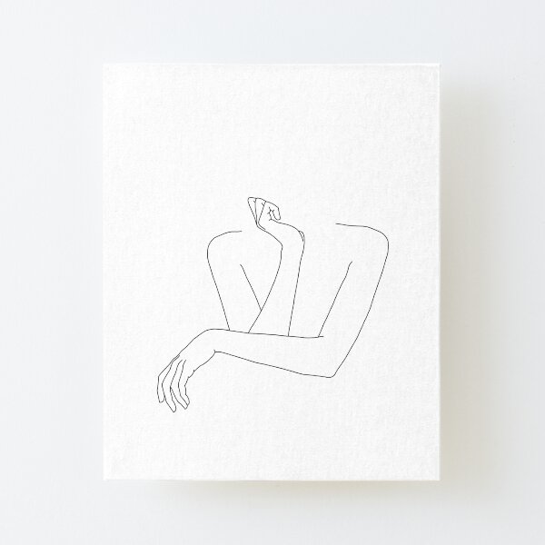 Folded arms line drawing - Anna Canvas Mounted Print
