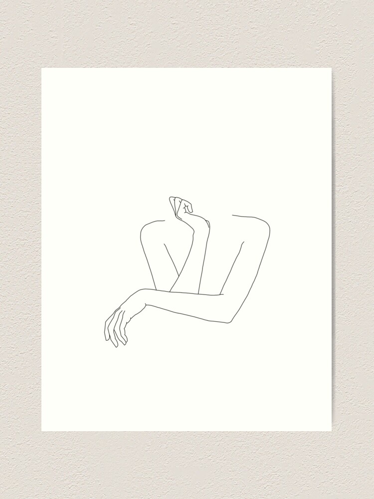 Alternate view of Folded arms line drawing - Anna Art Print