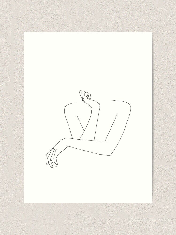 Alternate view of Folded arms line drawing - Anna Art Print