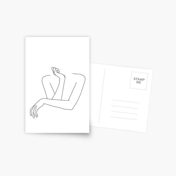 Folded arms line drawing - Anna Postcard