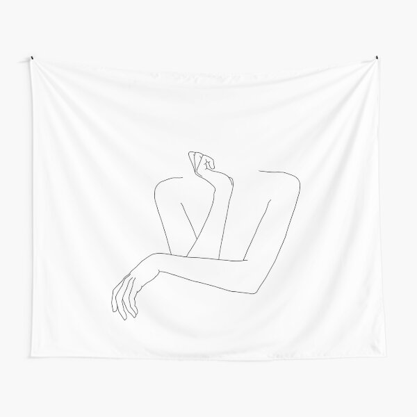 Folded arms line drawing - Anna Tapestry
