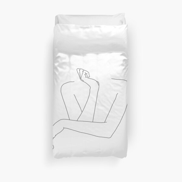 Folded arms line drawing - Anna Duvet Cover