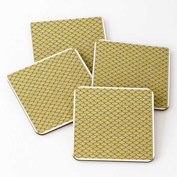 Item preview, Golden glitter mermaid scales  designed and sold by TopDesignArt.