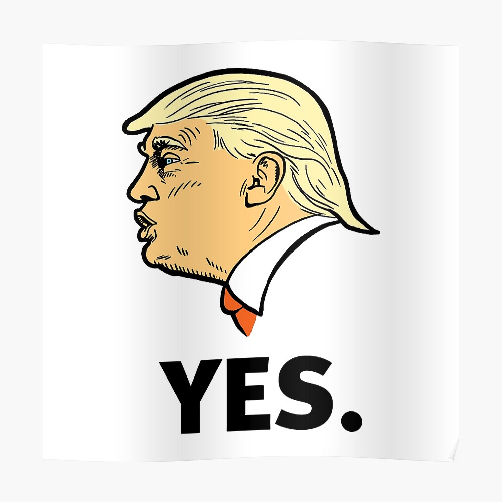 Yes Trump Yes Chad Meme Sticker By Andynass Redbubble