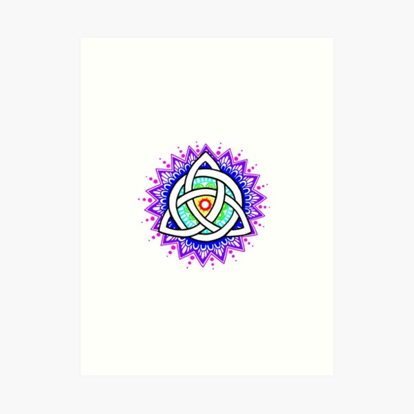 Trinity Knot Colour Mandala Art Print
