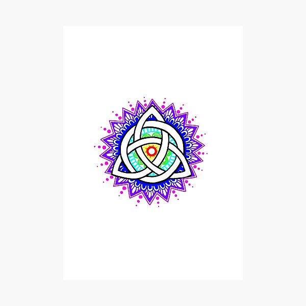 Trinity Knot Colour Mandala Photographic Print