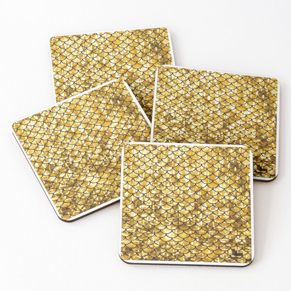 Item preview, Golden glitter mermaid scales  designed and sold by TopDesignArt.