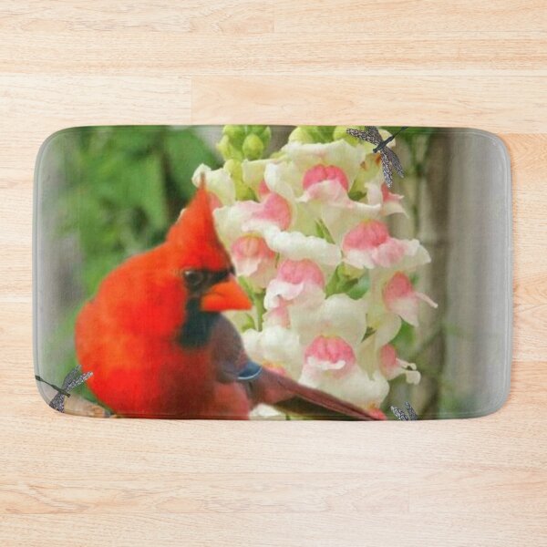 Item preview, RED CARDINAL AND DRAGONFLIES designed and sold by Marie Leblanc.