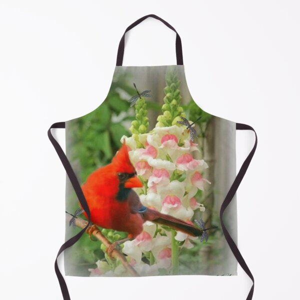 Item preview, RED CARDINAL AND DRAGONFLIES designed and sold by Marie Leblanc.