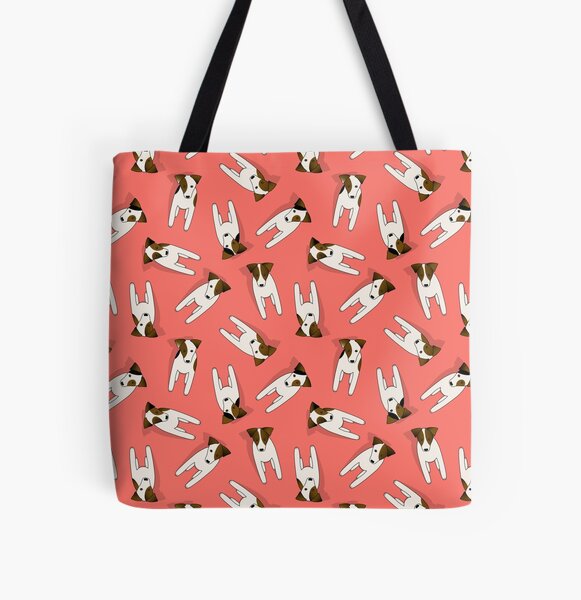 Parson / Jack Russell Terriers pattern coral All Over Print Tote Bag