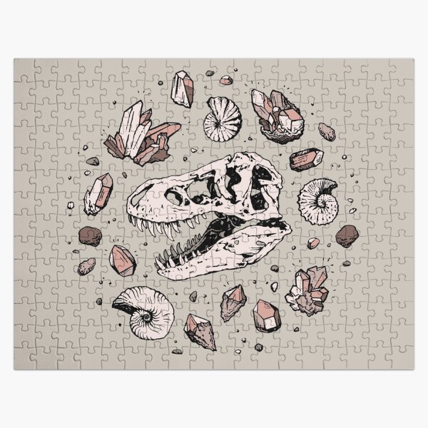 Geo-rex Vortex | Rose Quartz | Dinosaur Skull Fossil Art Jigsaw Puzzle