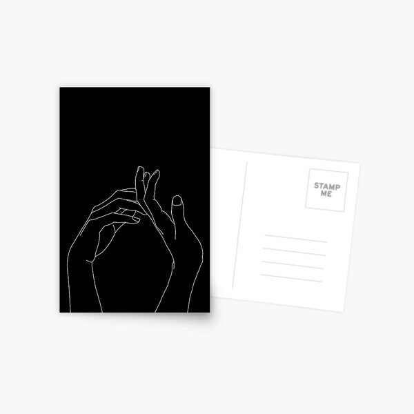 Hands one line illustration - Abi Black Postcard