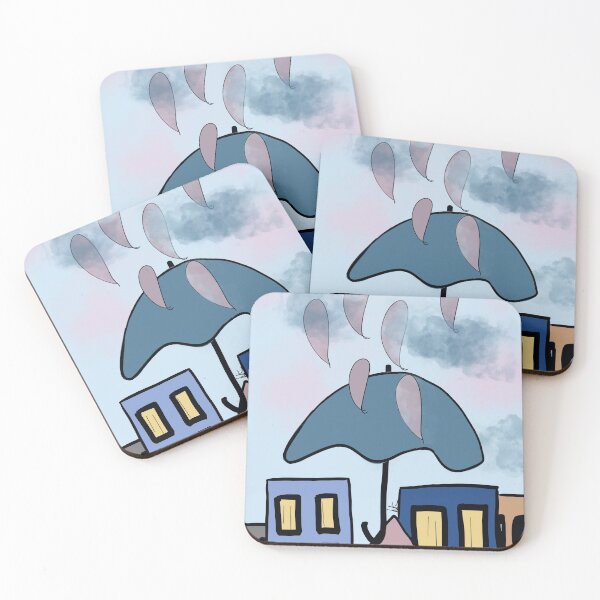 Item preview, Whimsical Rainy Day in the City designed and sold by Helen Knecht.
