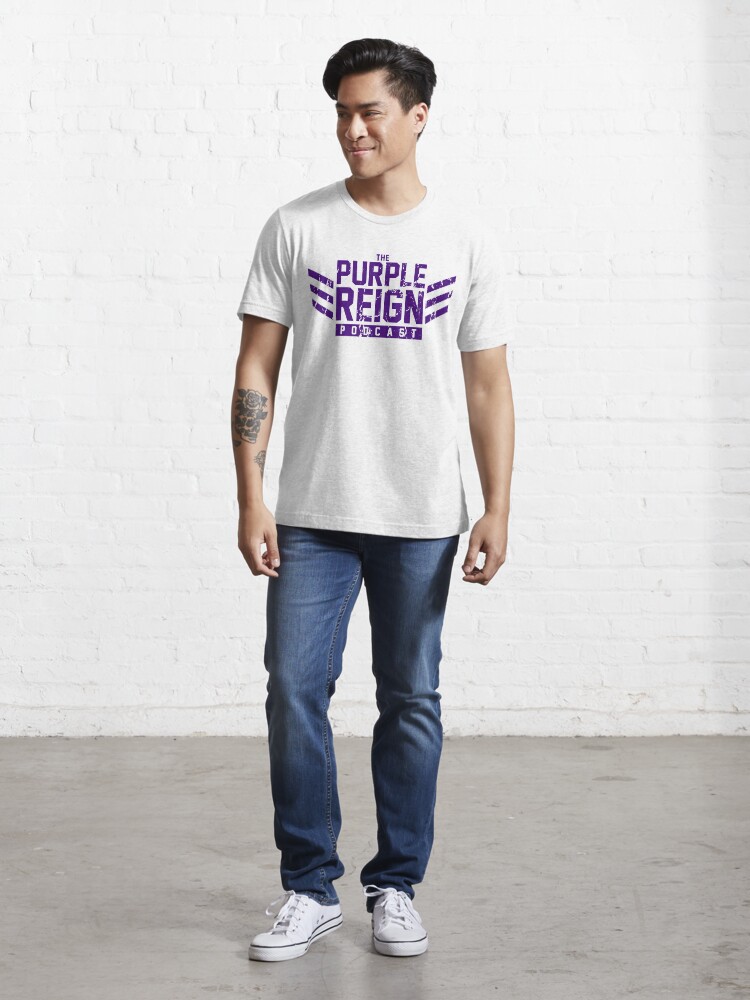 Alternate view of Distressed Dockers (purple print) Essential T-Shirt