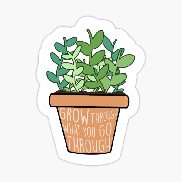 Grow Through what you Go Through Plant Sticker