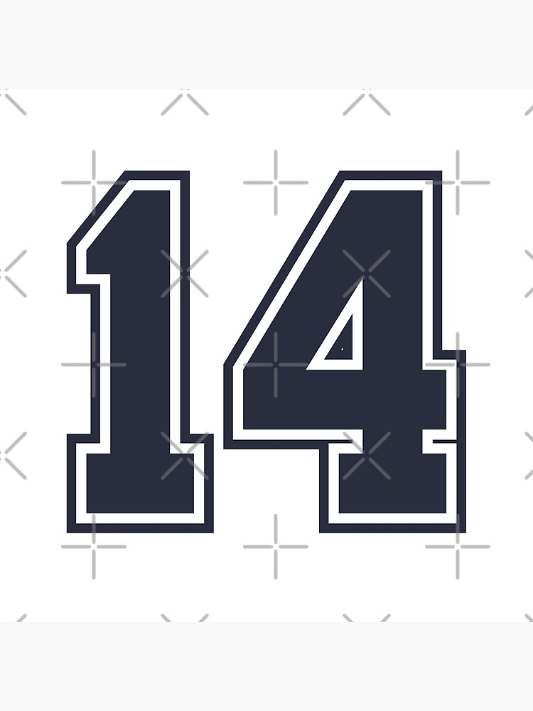 American football ball number 14, fourteen Sticker for Sale by  TheCultStuff