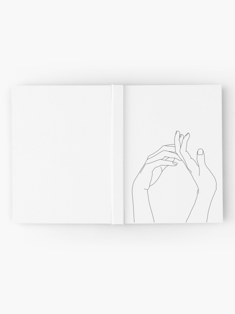 Alternate view of Woman's hands line drawing - Abi Hardcover Journal