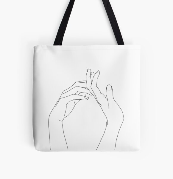 line drawing tote bolsa
