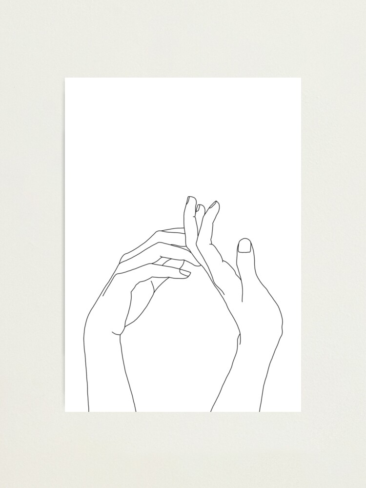 Alternate view of Woman's hands line drawing - Abi Photographic Print