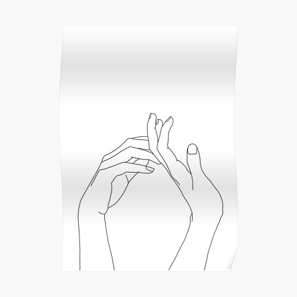 Woman's hands line drawing - Abi Poster