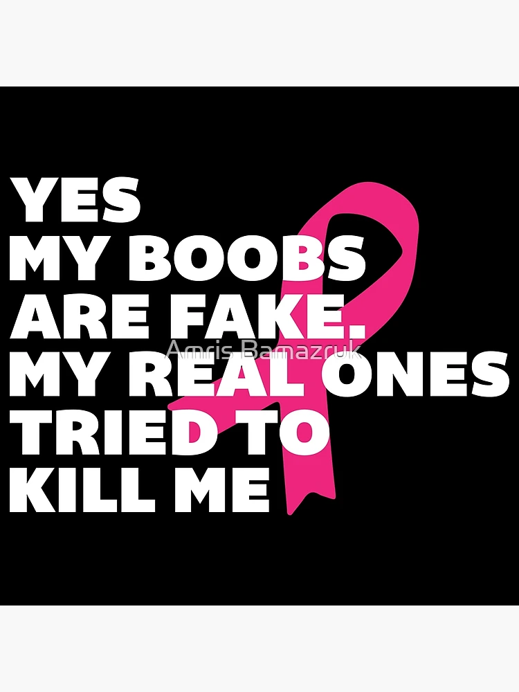 Hell Yes They're Fake Tank Top for Women. Breast Cancer Awareness Tank.  Pink Ribbon Gifts for Her. Cancer Support Sleeveless Shirt. 