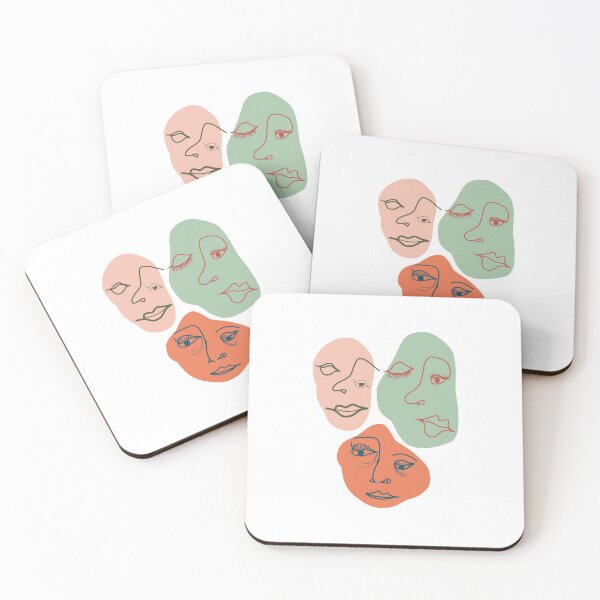 Item preview, Abstract Art Faces with Colored Background designed and sold by Emily Pinto.
