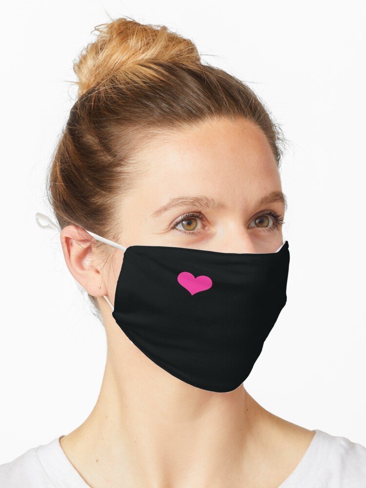 pink heart face mask