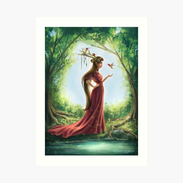 Hummingbird lady Art Print