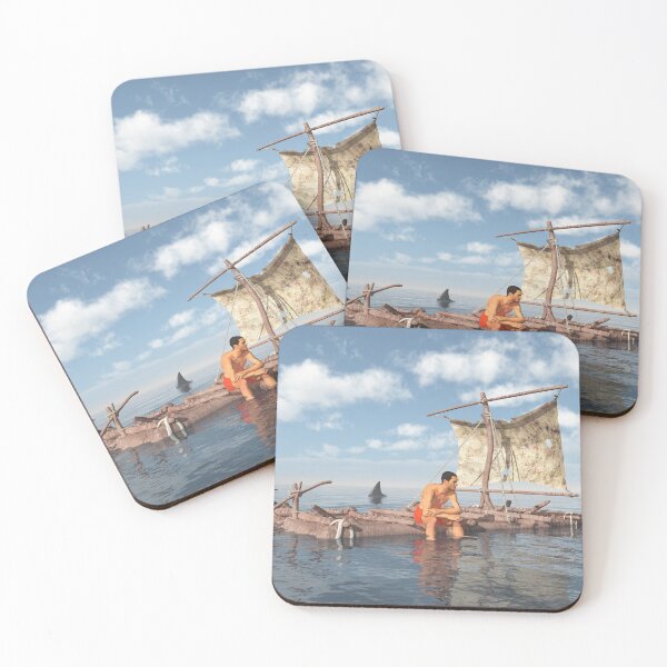 Item preview, Man on a raft in the open sea designed and sold by MIRO3D.
