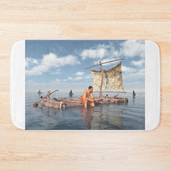 Item preview, Man on a raft in the open sea designed and sold by MIRO3D.