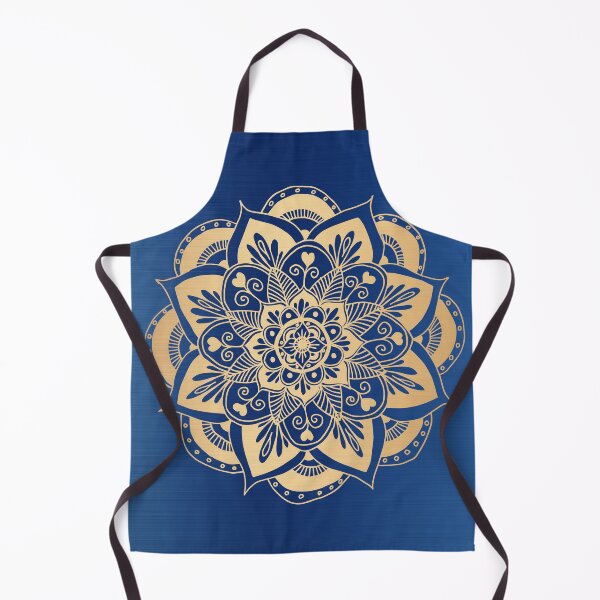 Item preview, Blue and Gold Flower Mandala designed and sold by Julie Erin Designs.