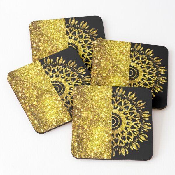 Item preview, Golden Shimmery Mandala (Jet Black) designed and sold by Dipwins-20.