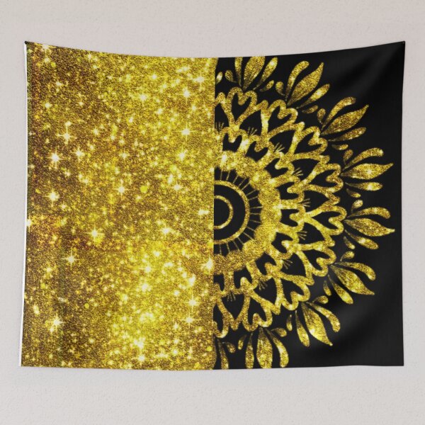 Item preview, Golden Shimmery Mandala (Jet Black) designed and sold by Dipwins-20.