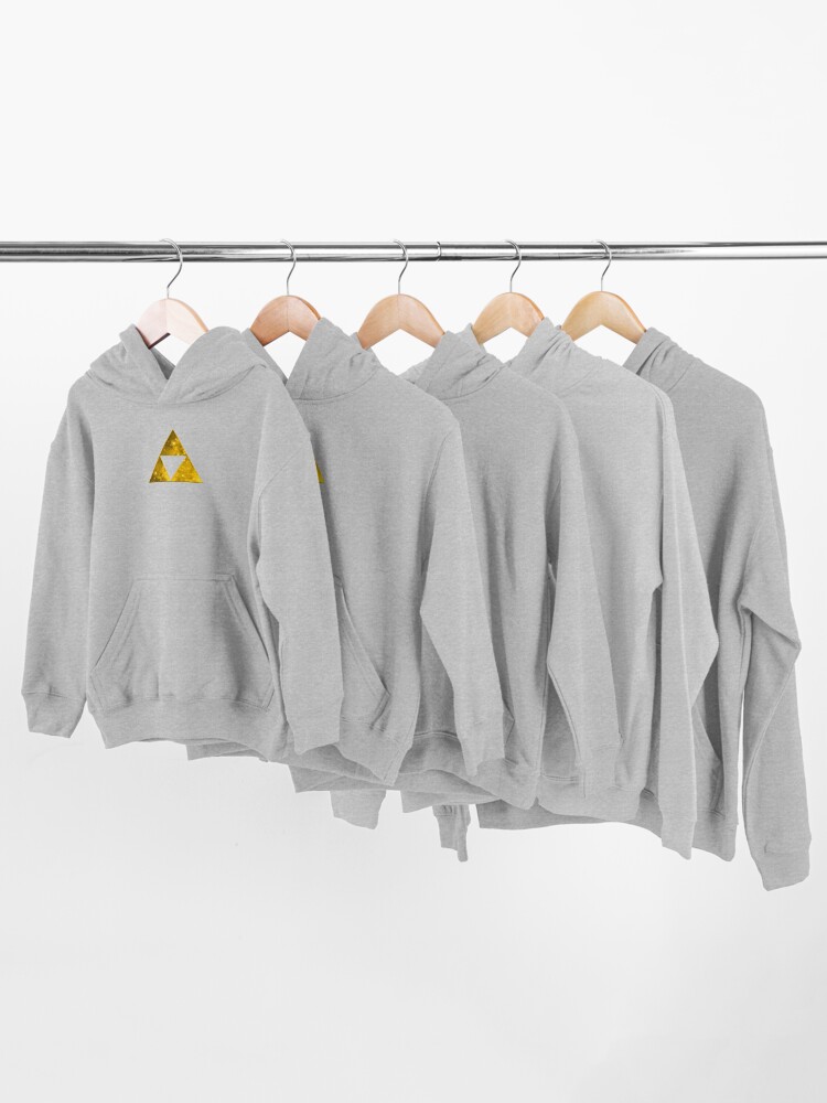 Alternate view of Triforce, Ancient Magical Symbol, Sierpinski Triangle, Galaxy Kids Pullover Hoodie
