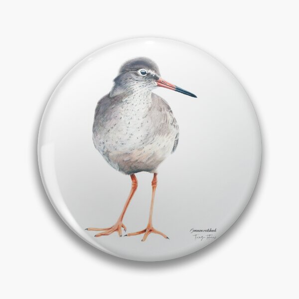 Item preview, Scientific Common redshank colored pencil art designed and sold by Petrún Sigurðardóttir.