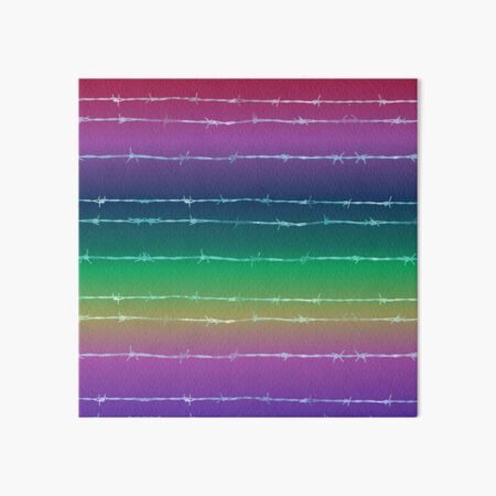 Rainbow barbed wire Art Board Print
