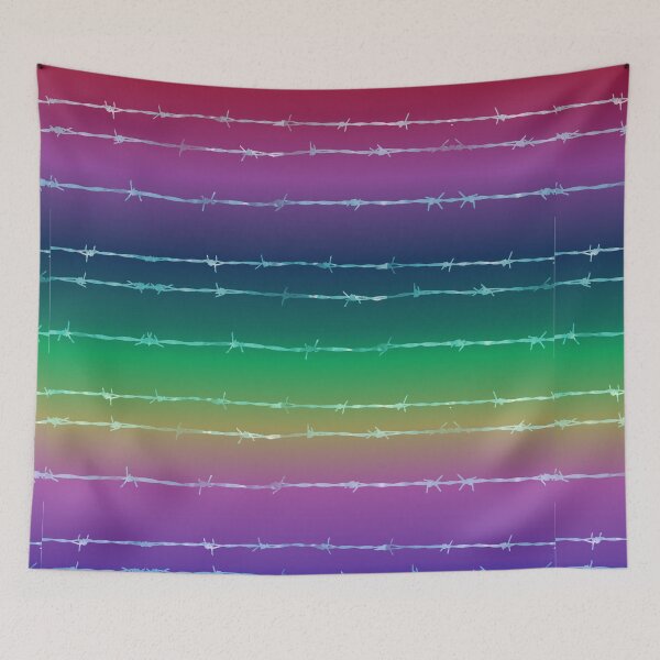 Item preview, Rainbow barbed wire designed and sold by chihuahuashower.