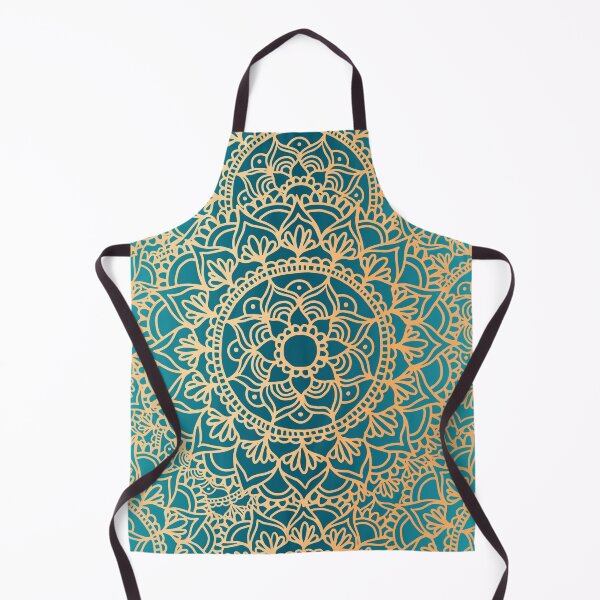 Item preview, Patrón de mandala verde y dorado designed and sold by Julie Erin Designs.