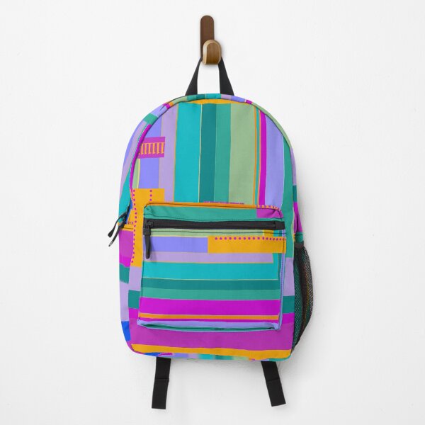 Item preview, Magenta Corridors graphic design in deep pink orange blue green purple designed and sold by djrunnels.