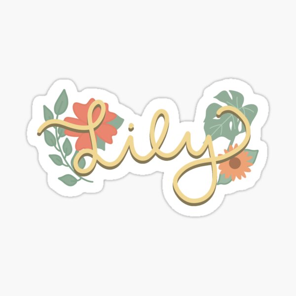 lily-in-cursive-sticker-for-sale-by-kaylasbubble-redbubble