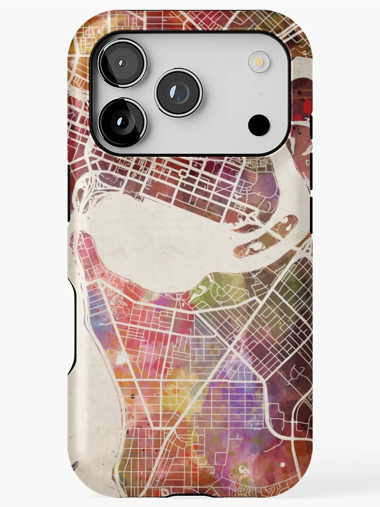 Thumbnail 1 of 4, iPhone Case, Perth map designed and sold by MapMapMaps.