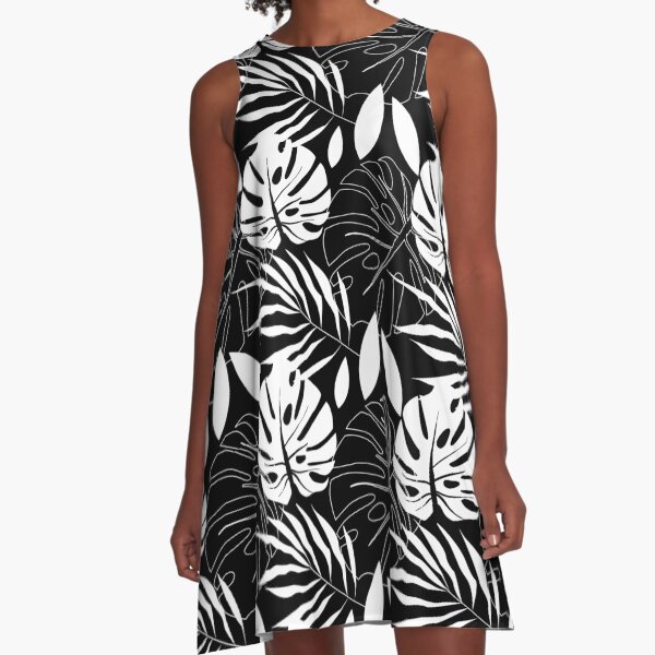 Item preview, Black and White Tropical Leaves designed and sold by Compass and a Camera.